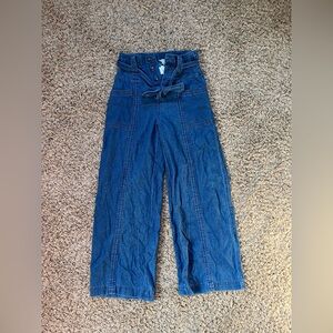 American Eagle Chambray High-waisted wide leg pants